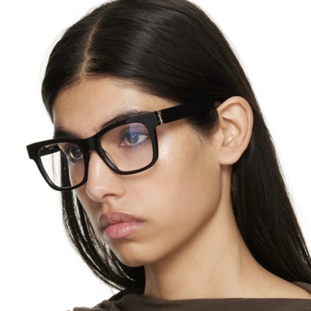 Black Women's Rectangular Fashion Eyeglasses - Unbranded